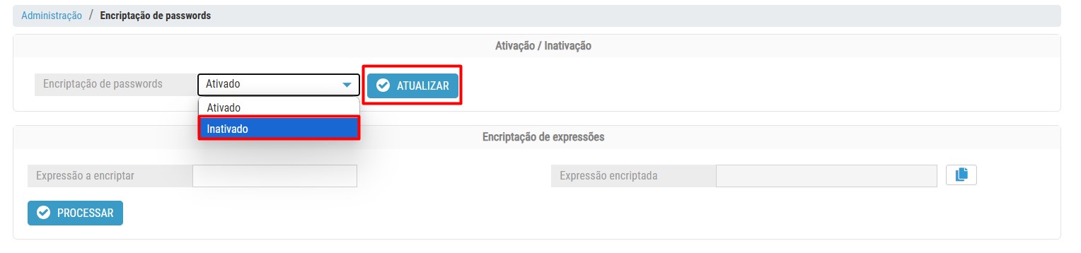 Features - disabling password encryption