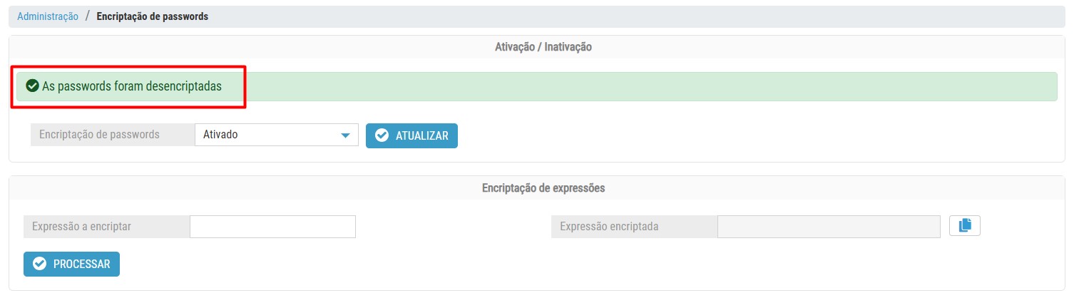 Features - getting password encryption response