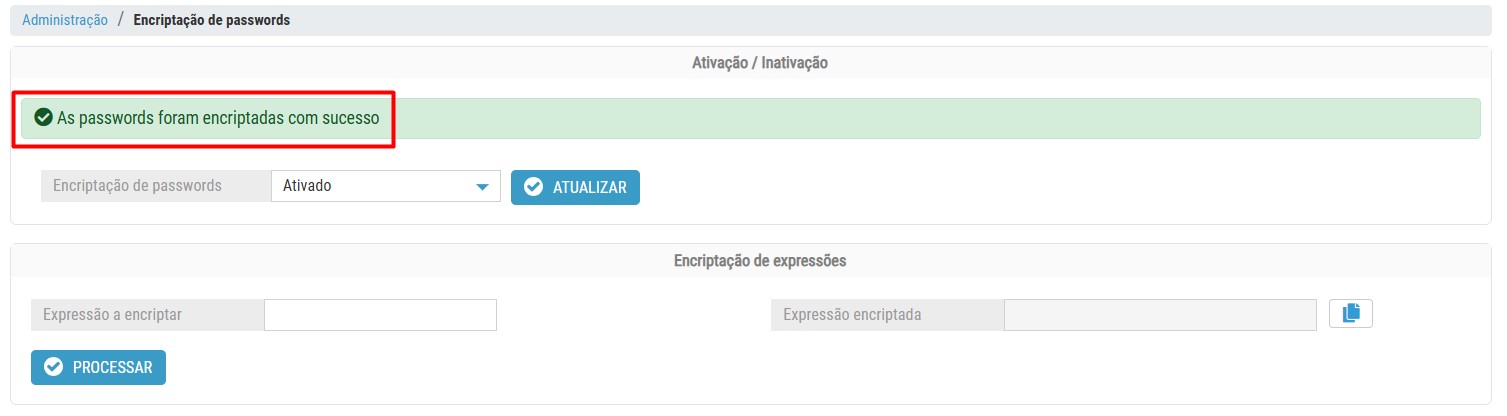 Features - getting password encryption response